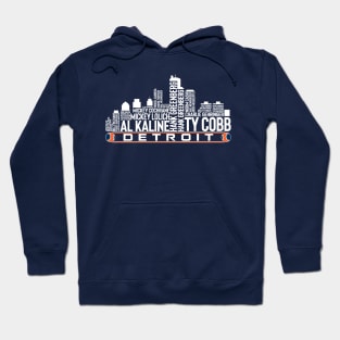 Detroit Baseball Team All Time Legends, Detroit City Skyline Hoodie